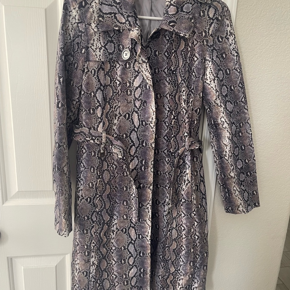 Michael Kors Snakeskin Patterned Trench Coat